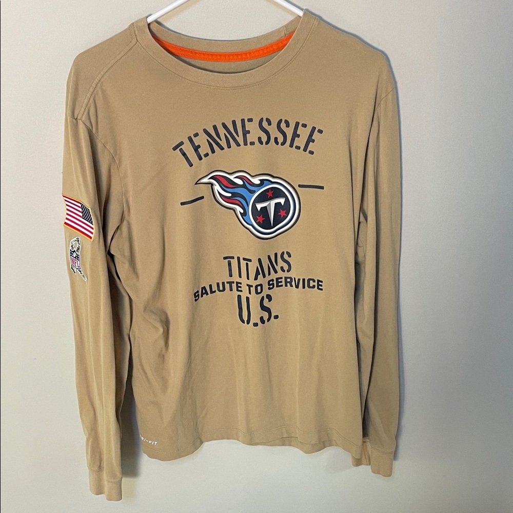 Nike Dri-FIT Tan Tee with Orange Trim